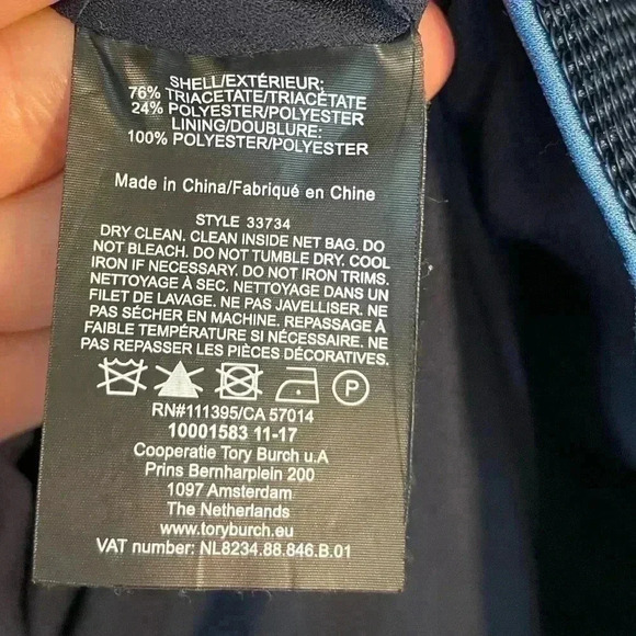 Tory Burch Lantilly Evening Mini Dress Blue Sequin Shift Womens Size 8 - Picture 3 of 5